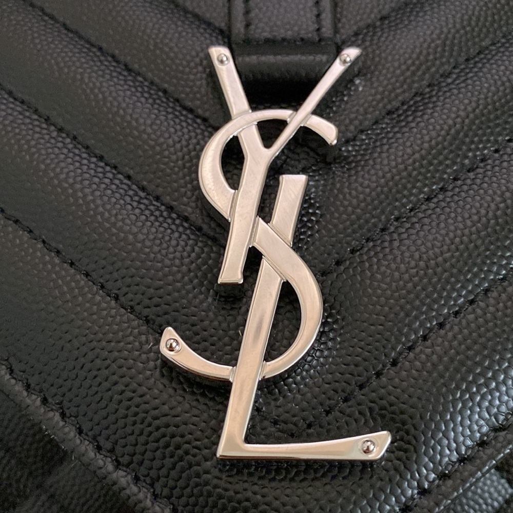 Ysl Medium Envelope Bag Black/Silver - image 3